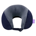 VIAGGI U Shape Super Soft Memory Foam Travel Neck Pillow for Neck Pain Relief Cervical Orthopedic Use Comfortable Neck Rest Pillow - Navy Grey